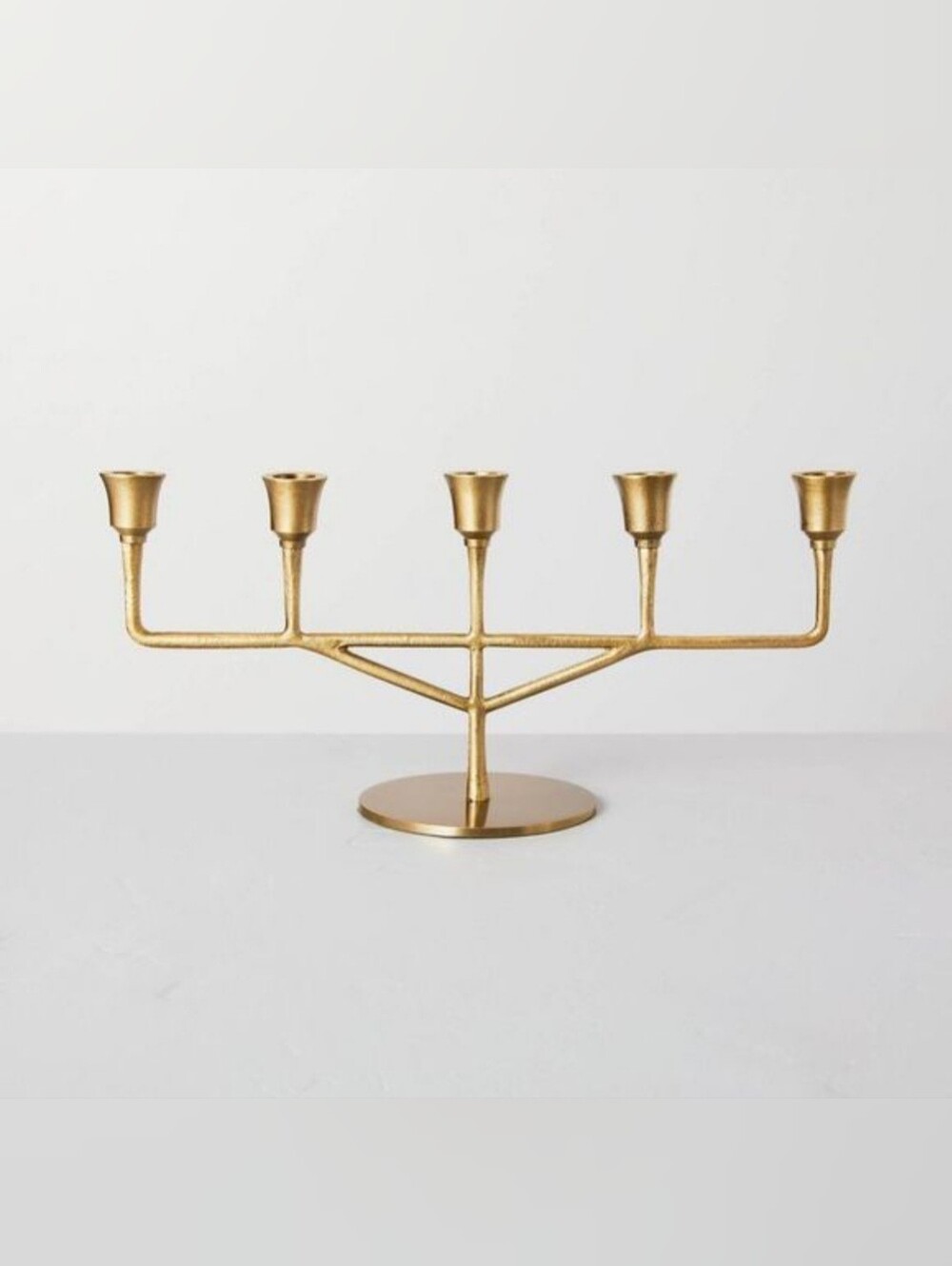 New Antique Metal Candelabra 5 Candle Hearth & Hand Gold Tone